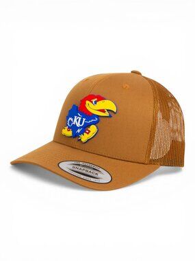 Kansas Jayhawks 3D YP Snapback Trucker Hat- Carmel